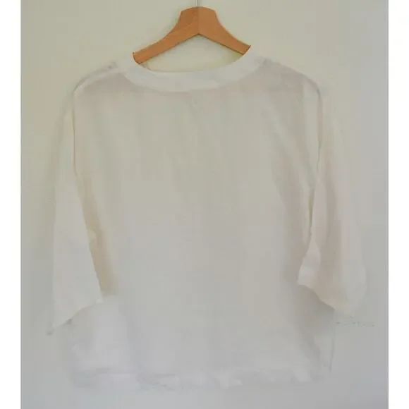 Comptoir Des Cotonniers Linen Crop Tunic Size Small - Picture 7 of 7